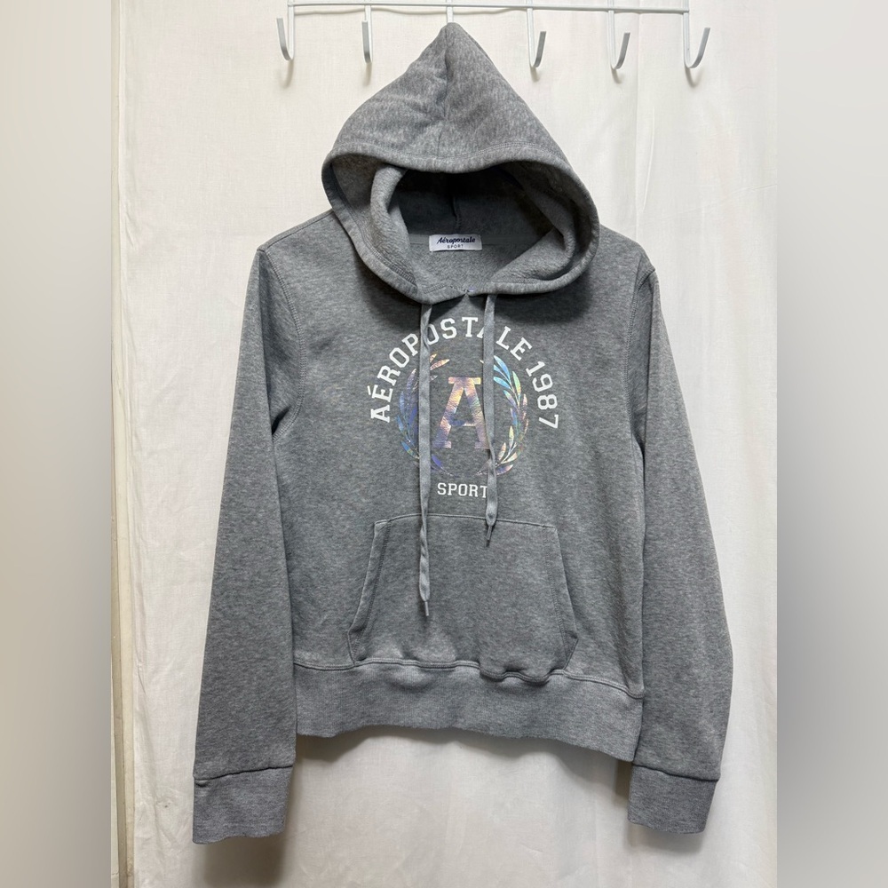 Aeropostale Gray Graphic Women’s Medium Sweat Shirt Hoodie 0105